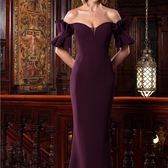 ❤️ BRAND NEW WITH TAGS ALEXANDER BY DAYMOR EVENING GOWN 1569 in WINE $1050 - Picture 1 of 11